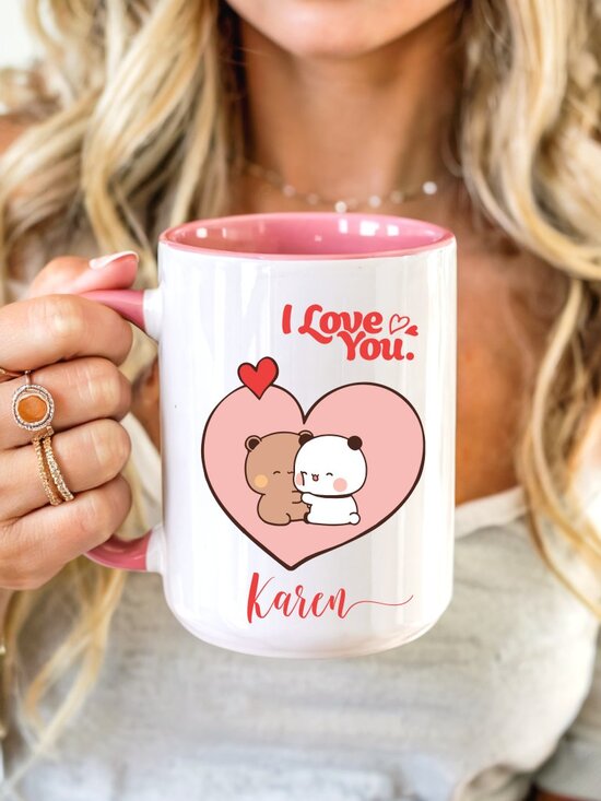 Other - Cute Romantic Customized Pink Mug